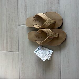 Rainbow Beige Women's Flip Flops (women’s small)